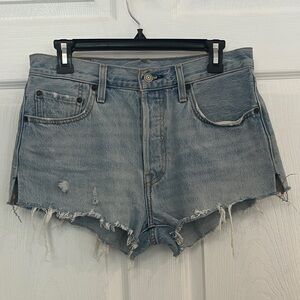 Levi's Light Blue Distressed Jean Shorts